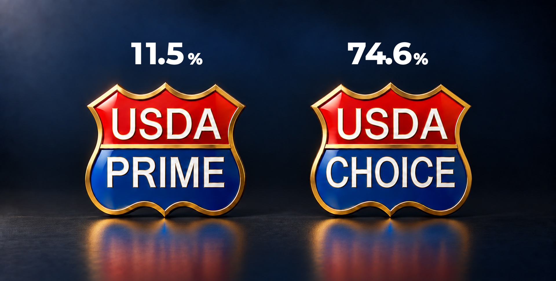 USDA 프라임 11.5% · 초이스 74.6%